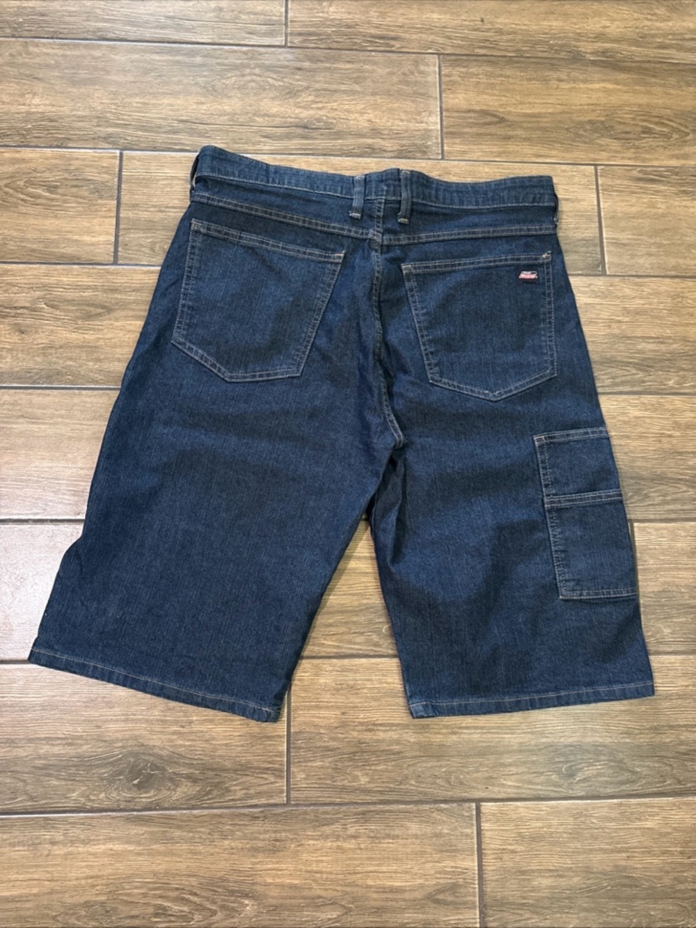 Dickies Flex Waist Denim Shorts Men's34 Dark Blue Carpenter WorkwearStretch